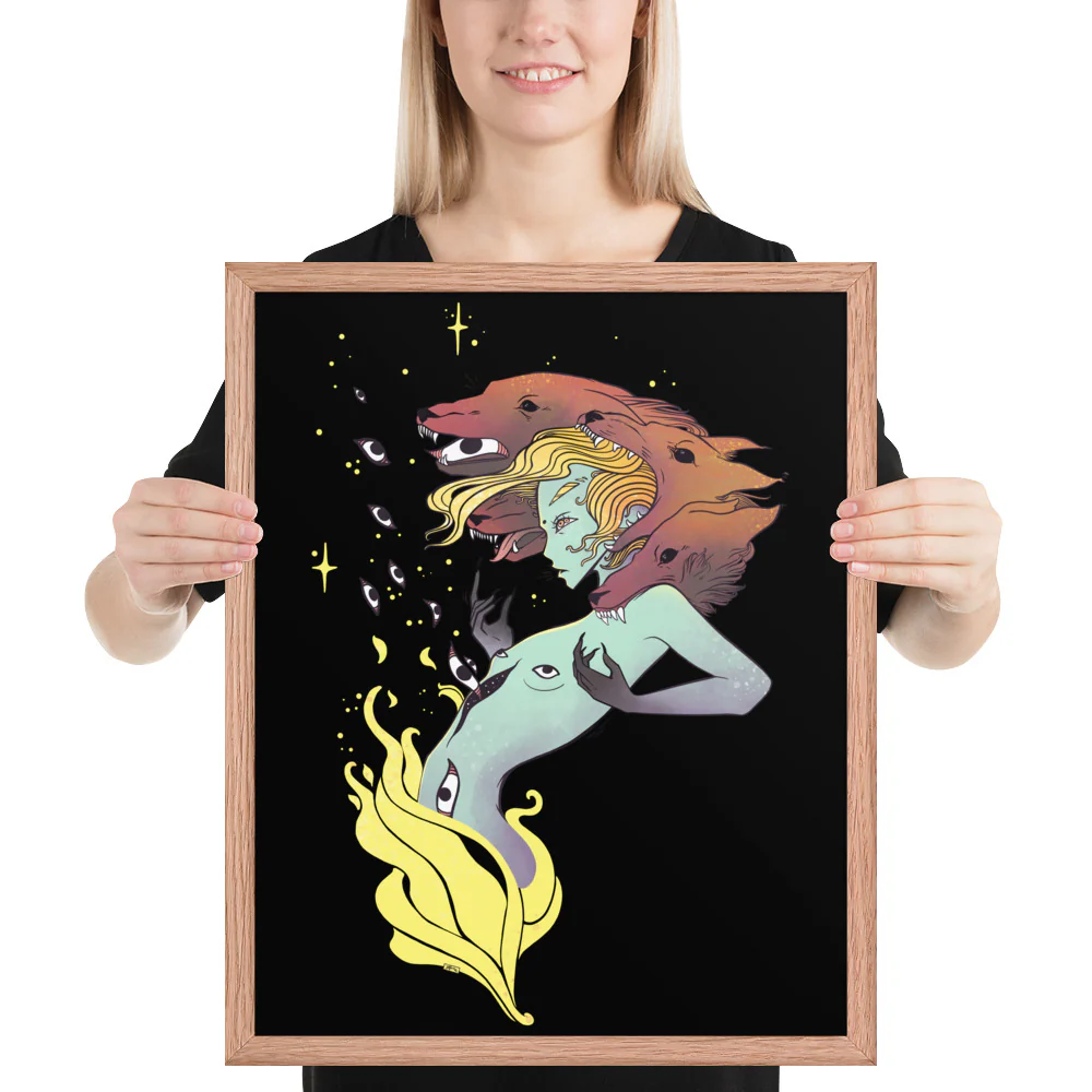 Witch And Wolves, Framed Art Print - Image 24