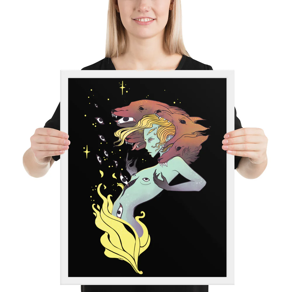 Witch And Wolves, Framed Art Print - Image 25