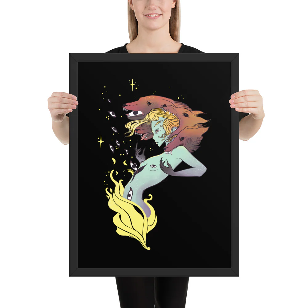 Witch And Wolves, Framed Art Print - Image 26