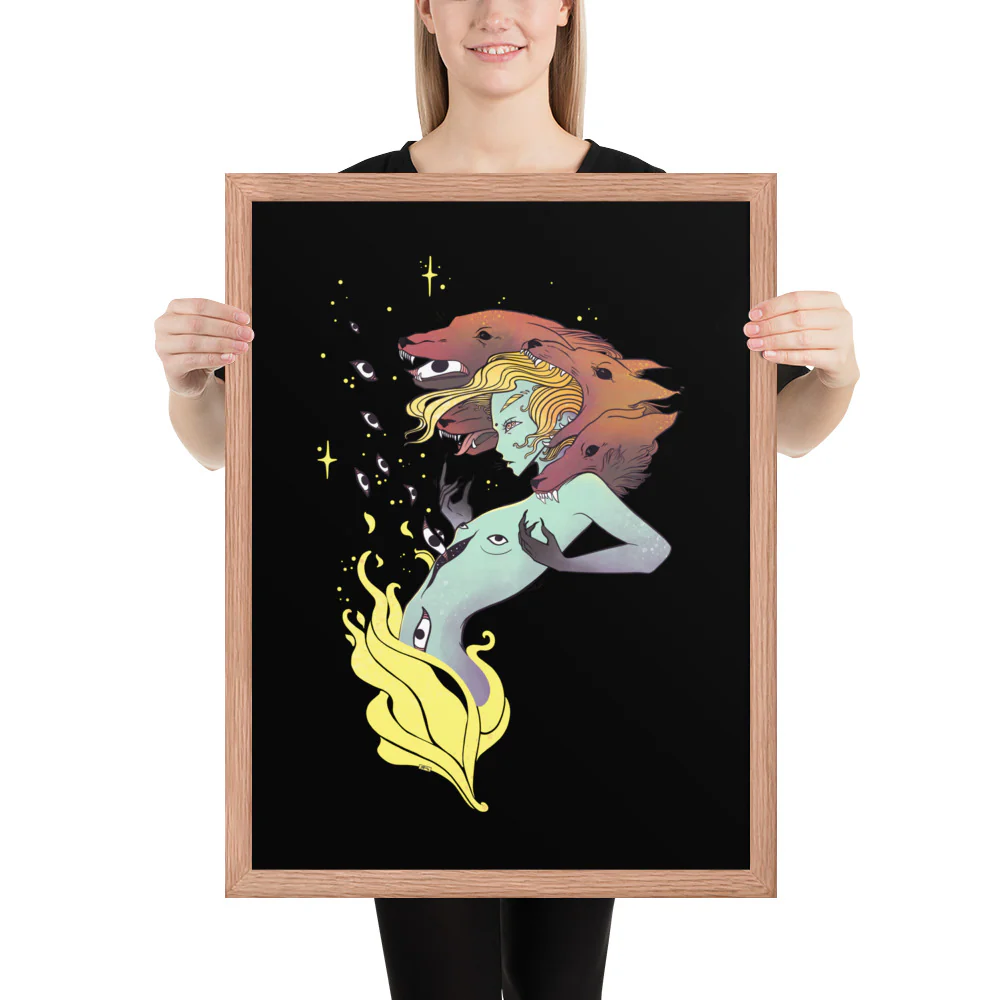 Witch And Wolves, Framed Art Print - Image 27
