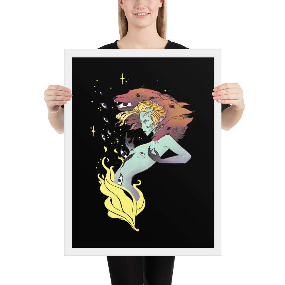 Witch And Wolves, Framed Art Print - Image 28