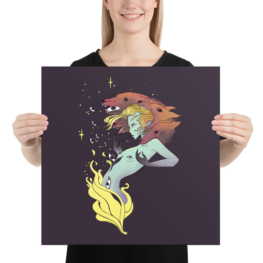 Witch And Wolves, Matte Art Print Poster - Image 7