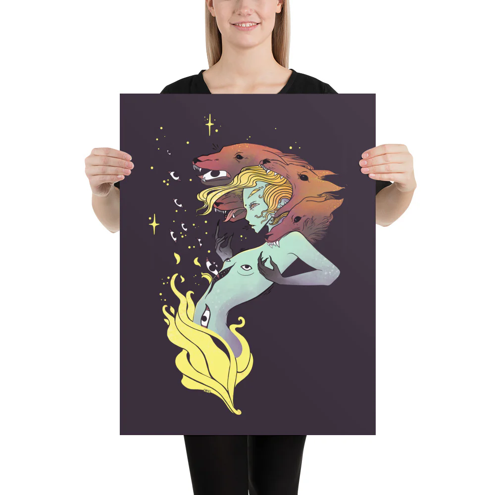 Witch And Wolves, Matte Art Print Poster - Image 8