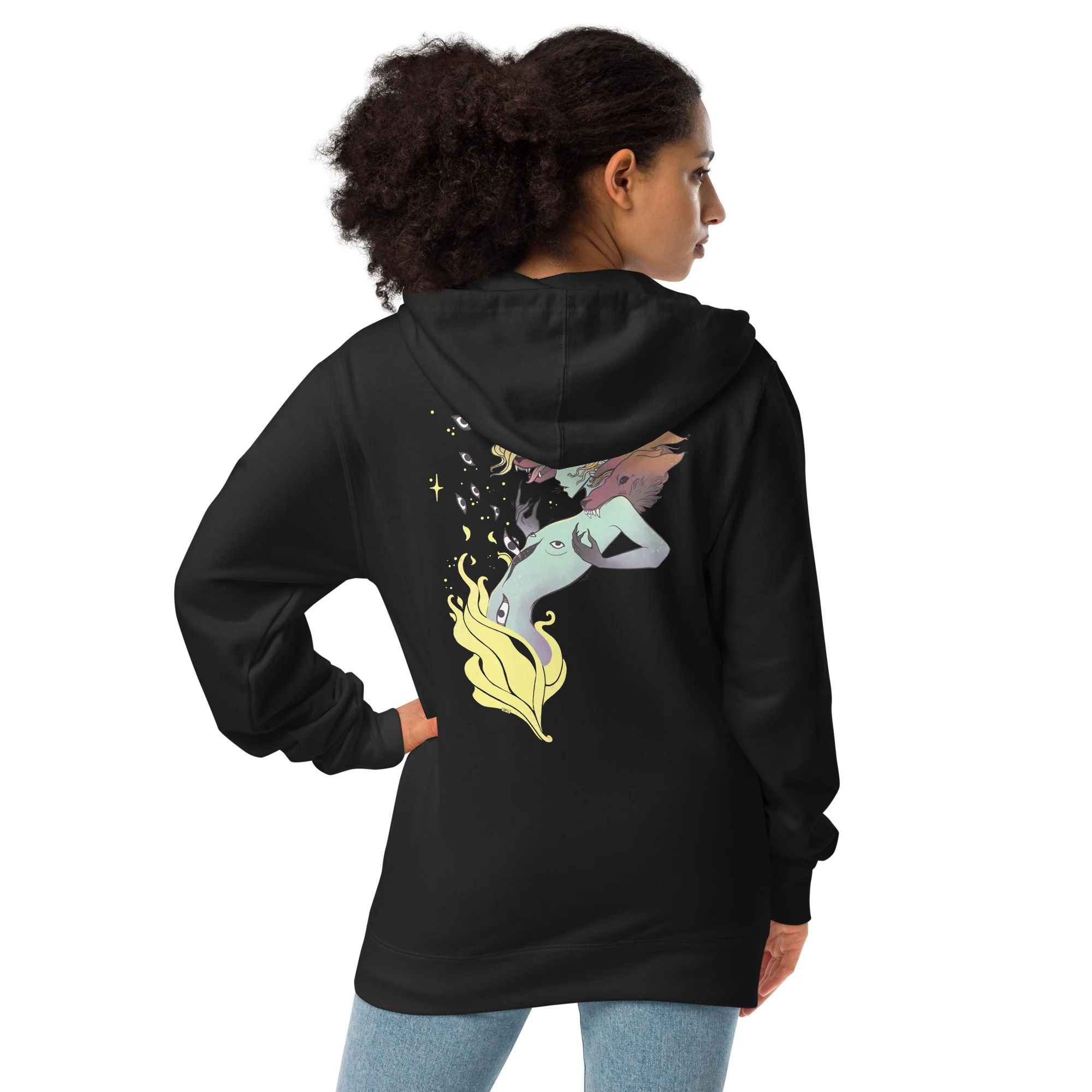 Witch And Wolves, Unisex Fleece Zip-Up Hoodie - Image 3