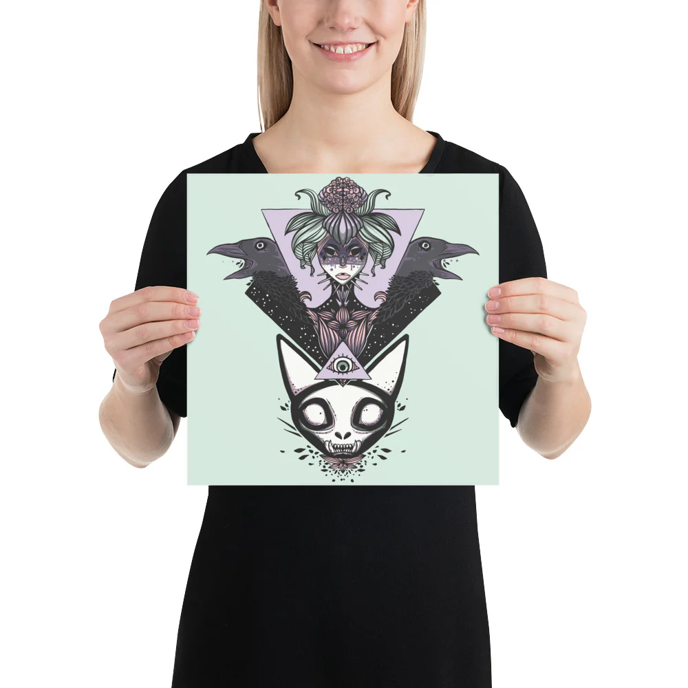 Witch & Crows, Matte Art Print Poster - Image 3