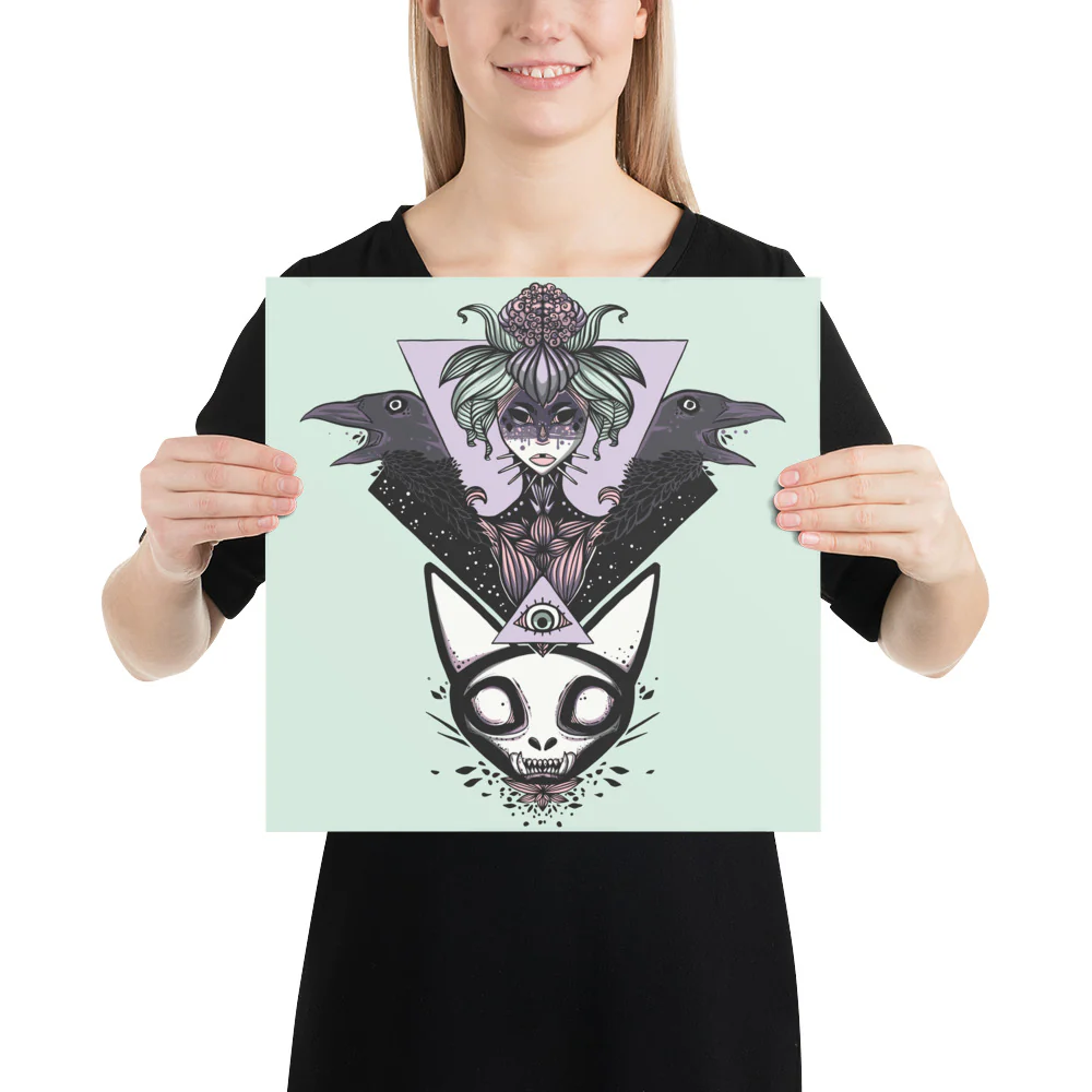 Witch & Crows, Matte Art Print Poster - Image 4