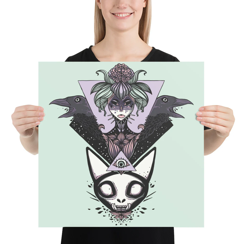 Witch & Crows, Matte Art Print Poster - Image 6
