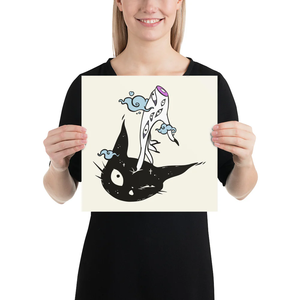 Witch Hand And Cat, Matte Art Print Poster - Image 3