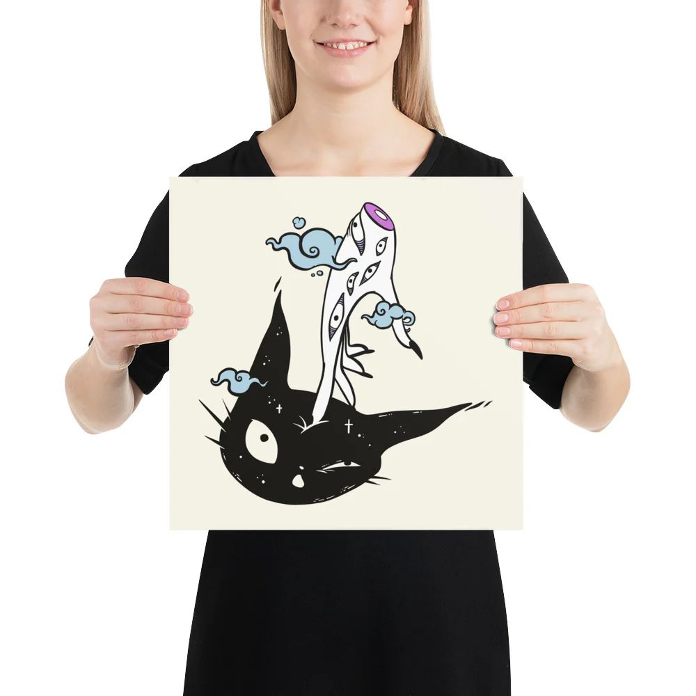 Witch Hand And Cat, Matte Art Print Poster - Image 4