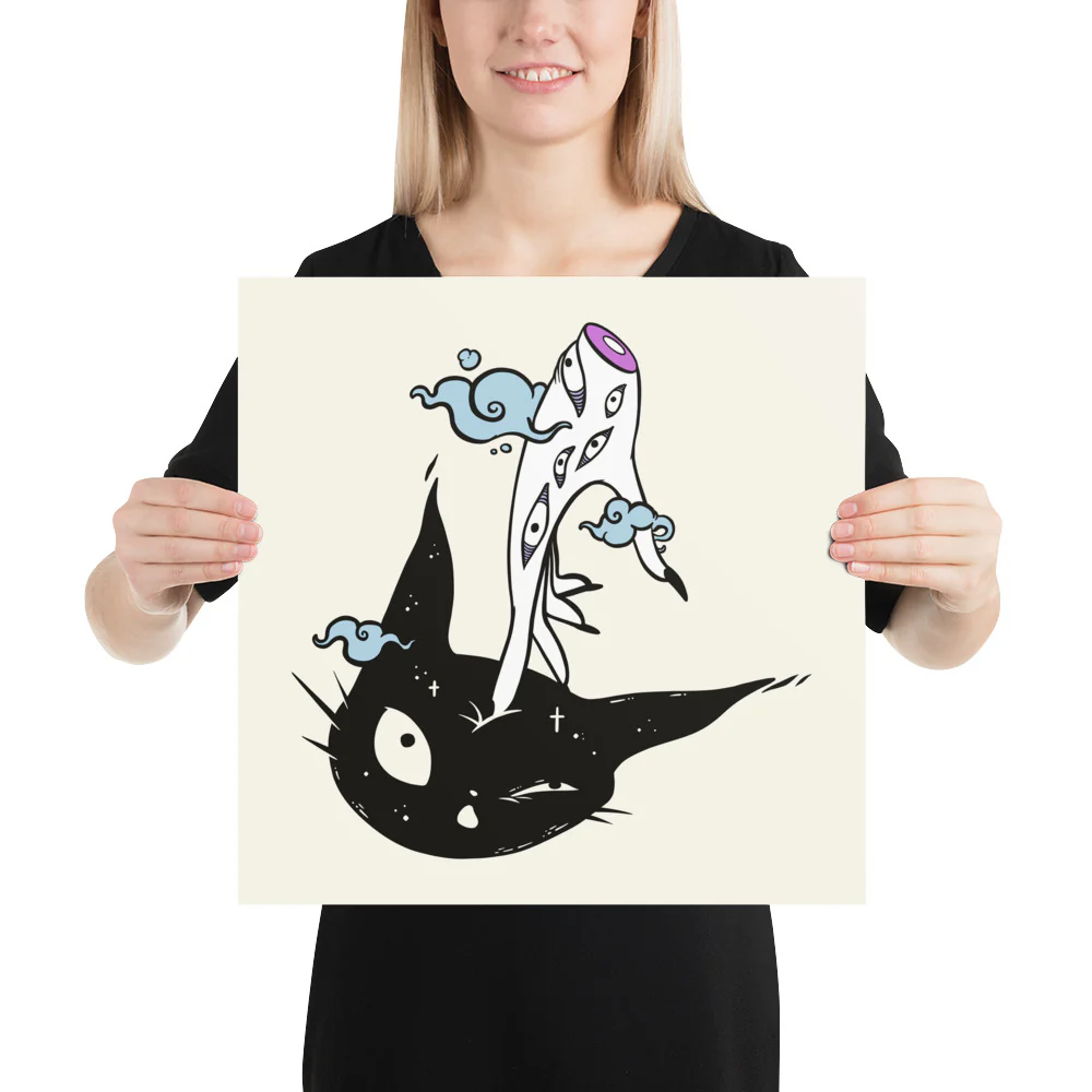 Witch Hand And Cat, Matte Art Print Poster - Image 5
