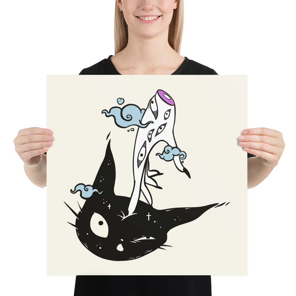 Witch Hand And Cat, Matte Art Print Poster - Image 6