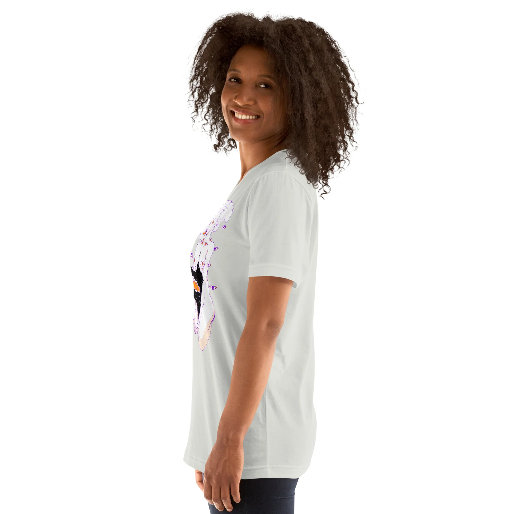 Witch Monster And Cat, Unisex T-Shirt - Image 5