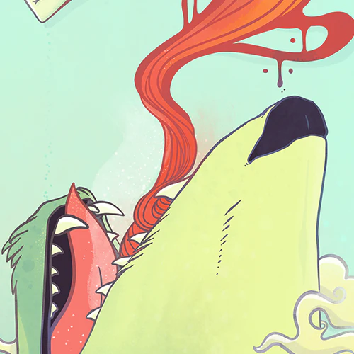 Wolf And Ghost, Matte Art Print Poster - Image 3