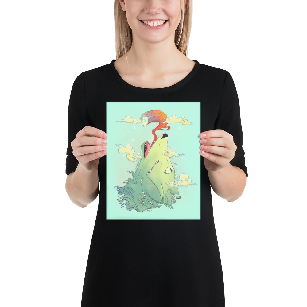 Wolf And Ghost, Matte Art Print Poster - Image 4