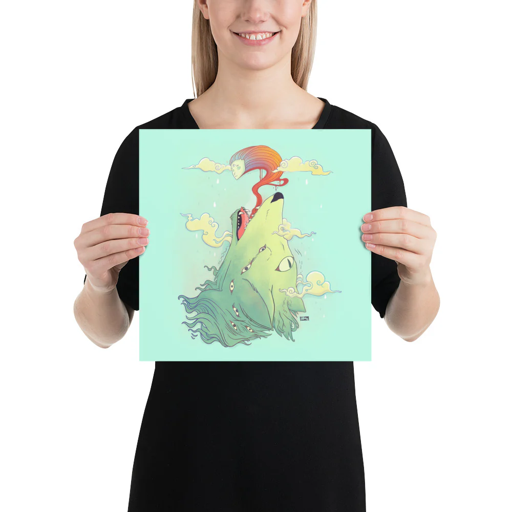 Wolf And Ghost, Matte Art Print Poster - Image 6