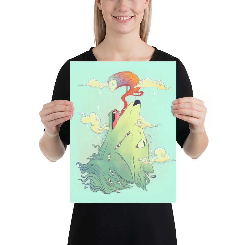 Wolf And Ghost, Matte Art Print Poster - Image 7