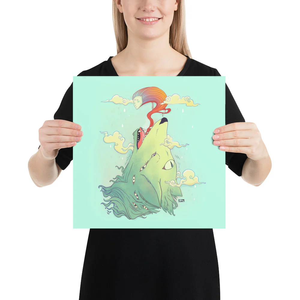 Wolf And Ghost, Matte Art Print Poster - Image 8