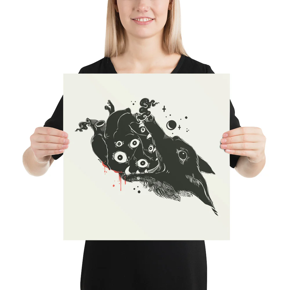 Wolf And Heart, Matte Art Print Poster - Image 5