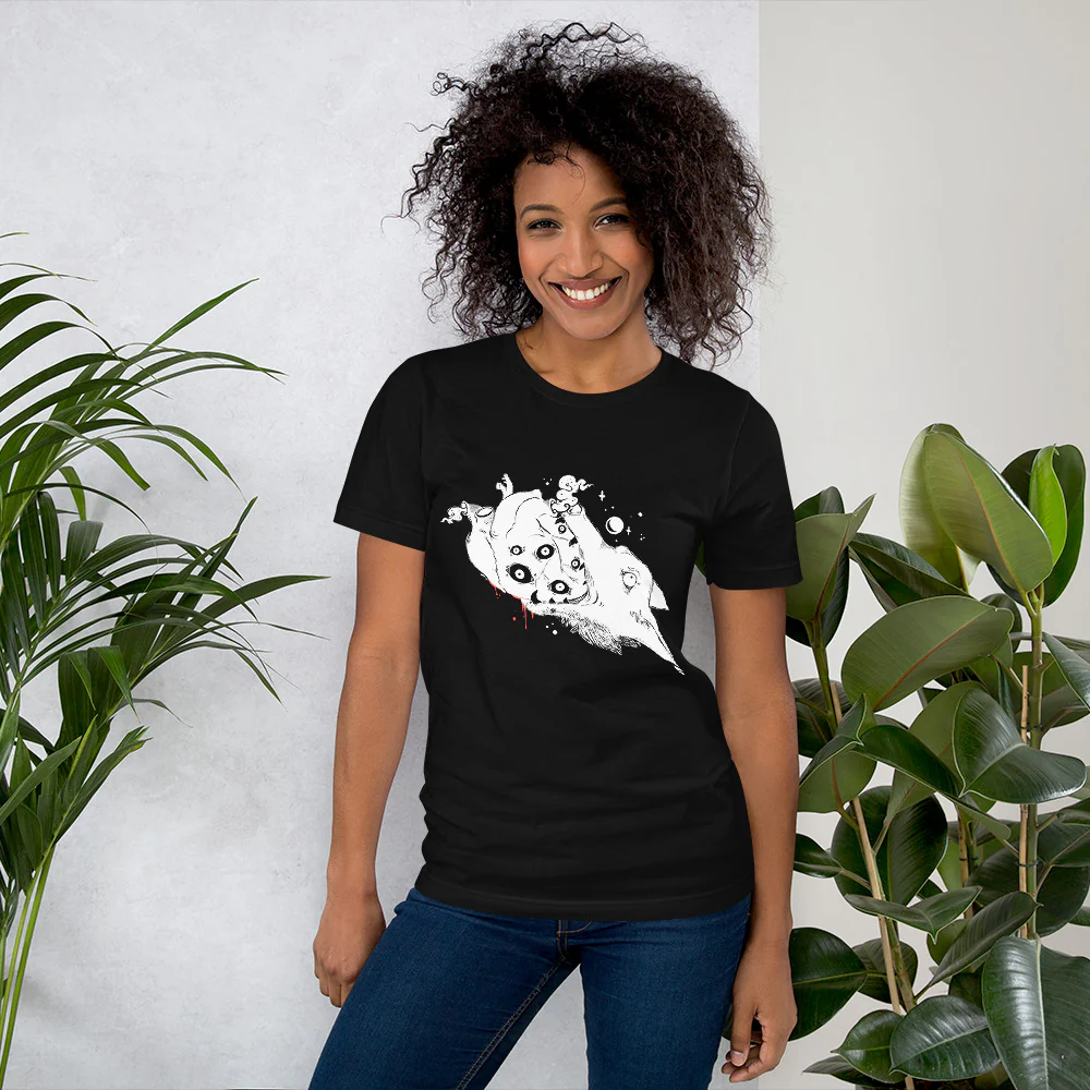 Wolf & Anatomical Heart, Unisex T-Shirt, Black - Image 4