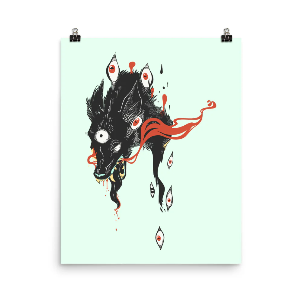 Wolf & Eyes, Matte Art Print Poster - Image 3