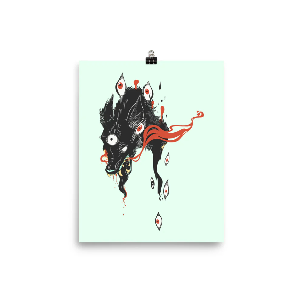 Wolf & Eyes, Matte Art Print Poster - Image 4