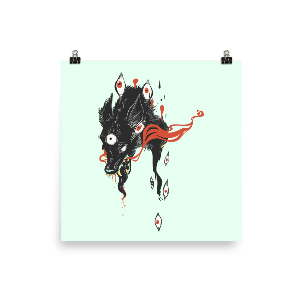 Wolf & Eyes, Matte Art Print Poster - Image 5