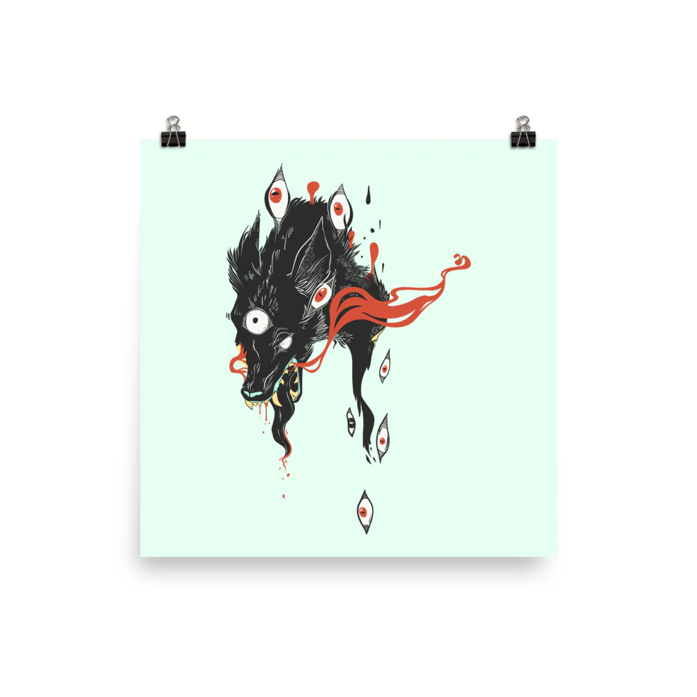 Wolf & Eyes, Matte Art Print Poster - Image 8