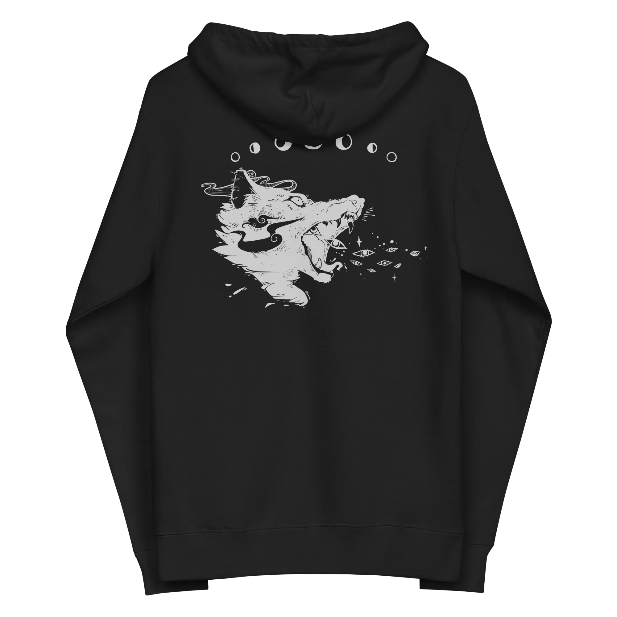 Wolf, Unisex Fleece Zip-Up Hoodie - Image 4