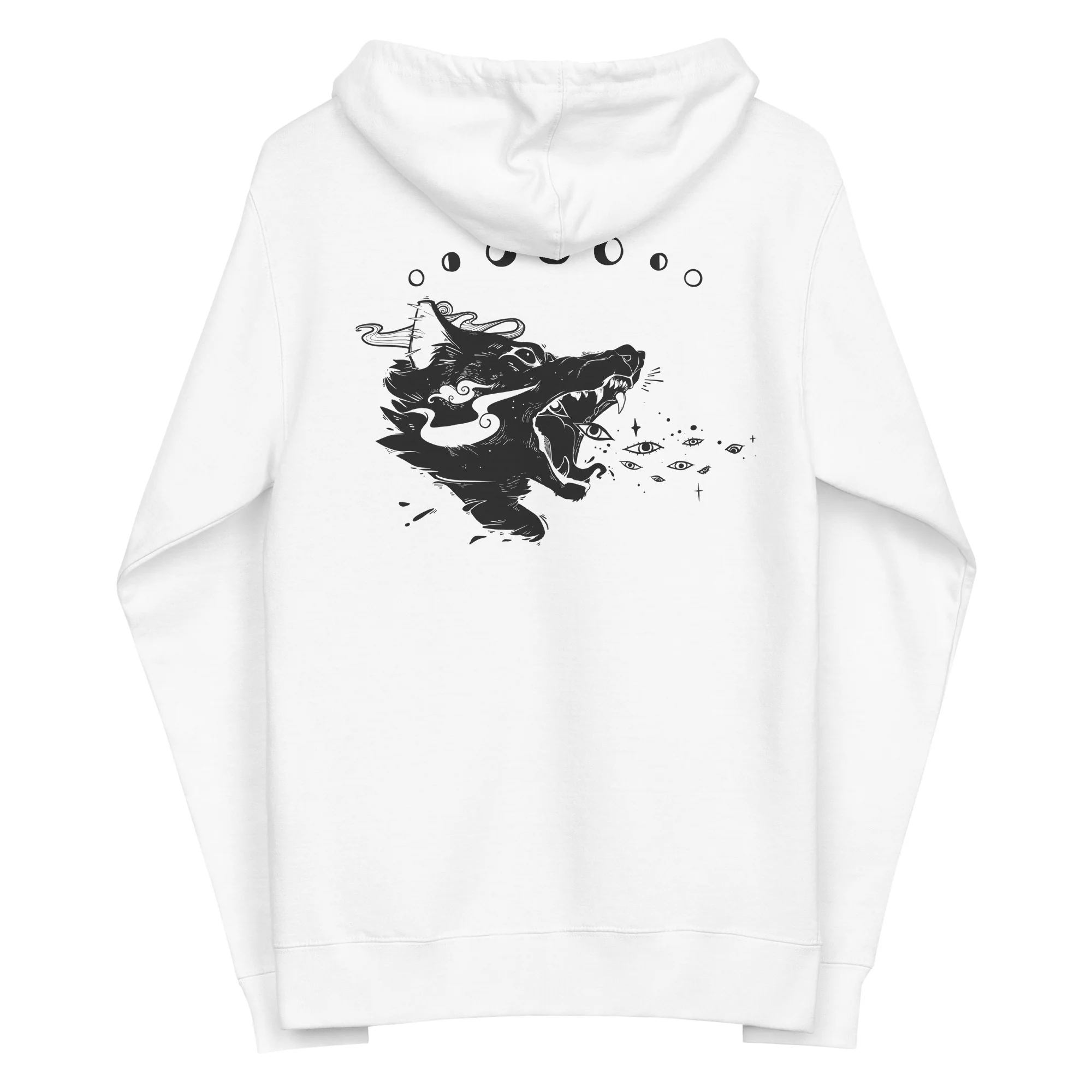 Wolf, Unisex Fleece Zip-Up Hoodie - Image 4