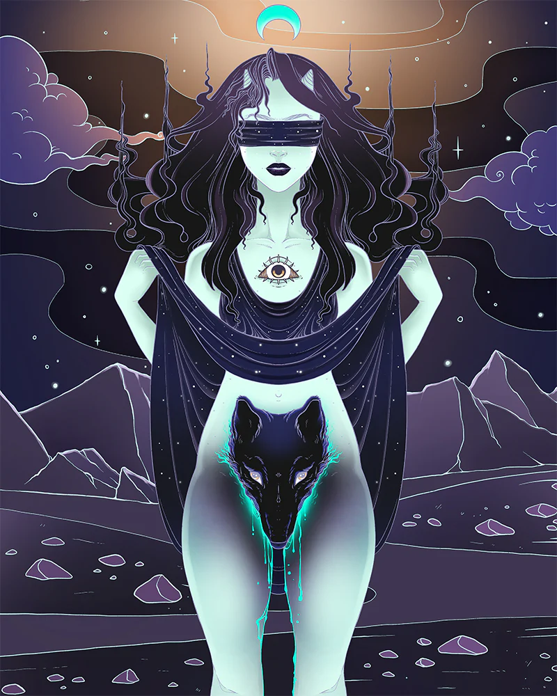 Wolf Woman, Matte Art Print Poster - Image 2