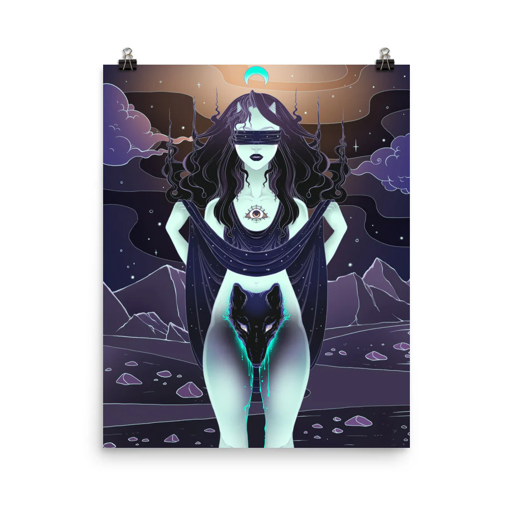 Wolf Woman, Matte Art Print Poster - Image 8
