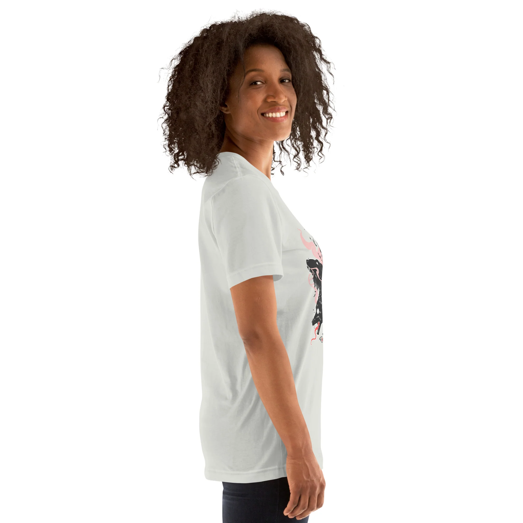 Many Eyes Many Wolves, Gray, Unisex T-Shirt - Image 11