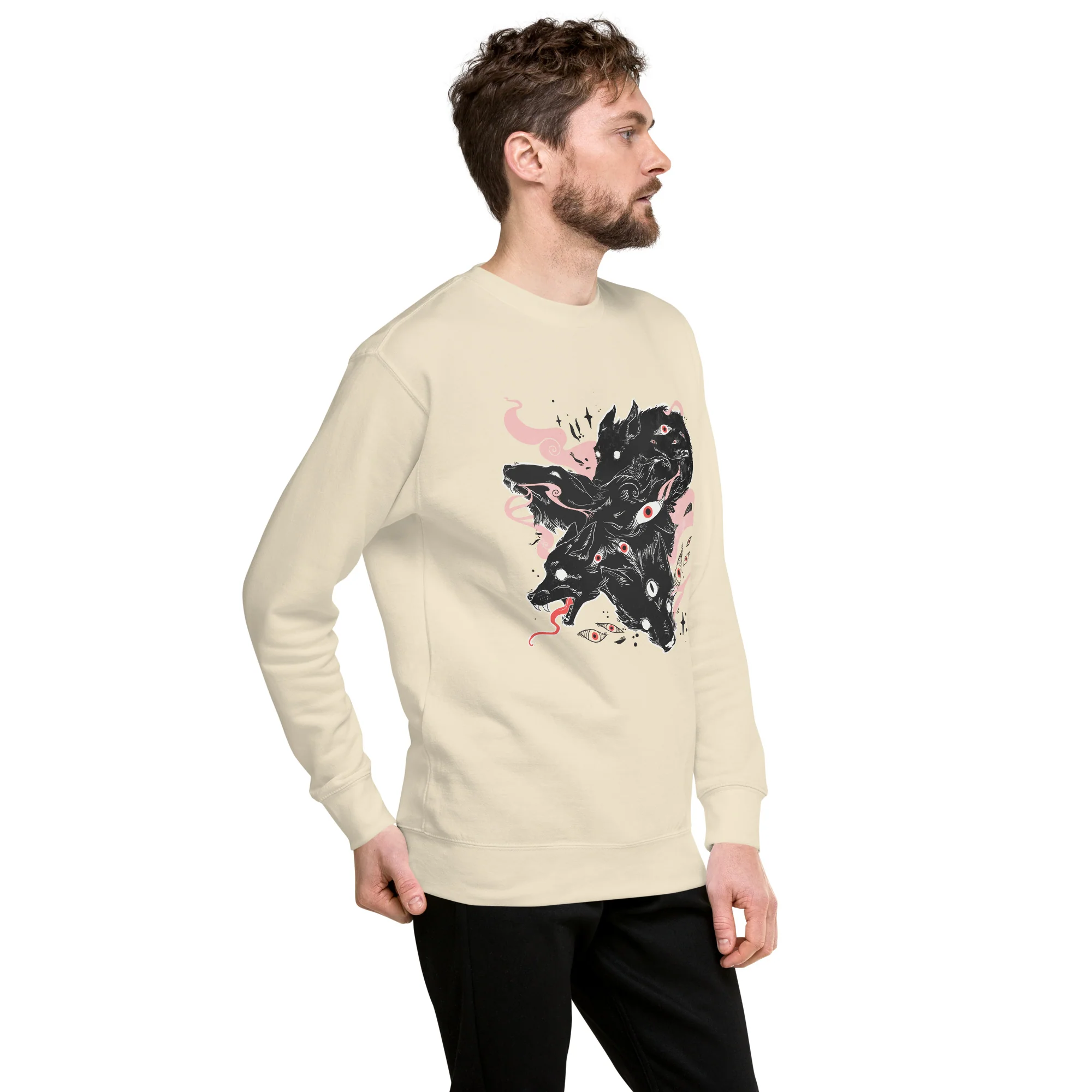 Wolves & Eyes, Premium Unisex Sweatshirt - Image 5