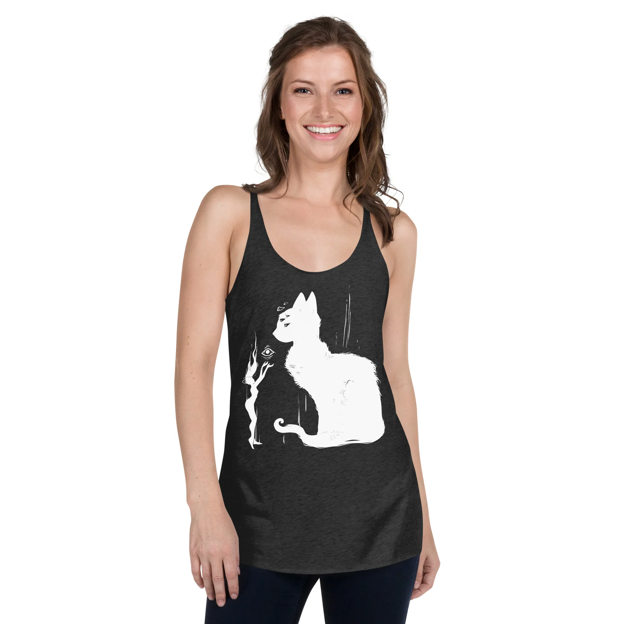 Cat Offering, Racerback Tank Top - Image 2