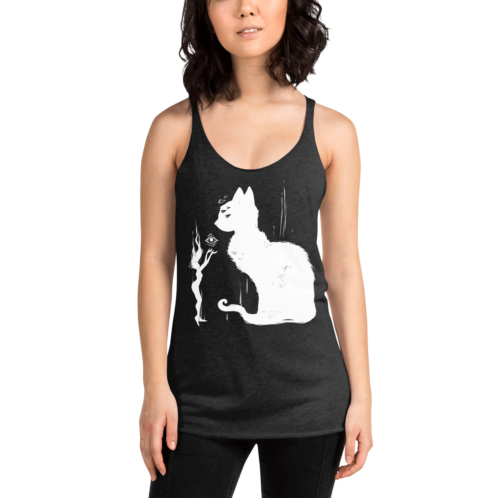Cat Offering, Racerback Tank Top - Image 3